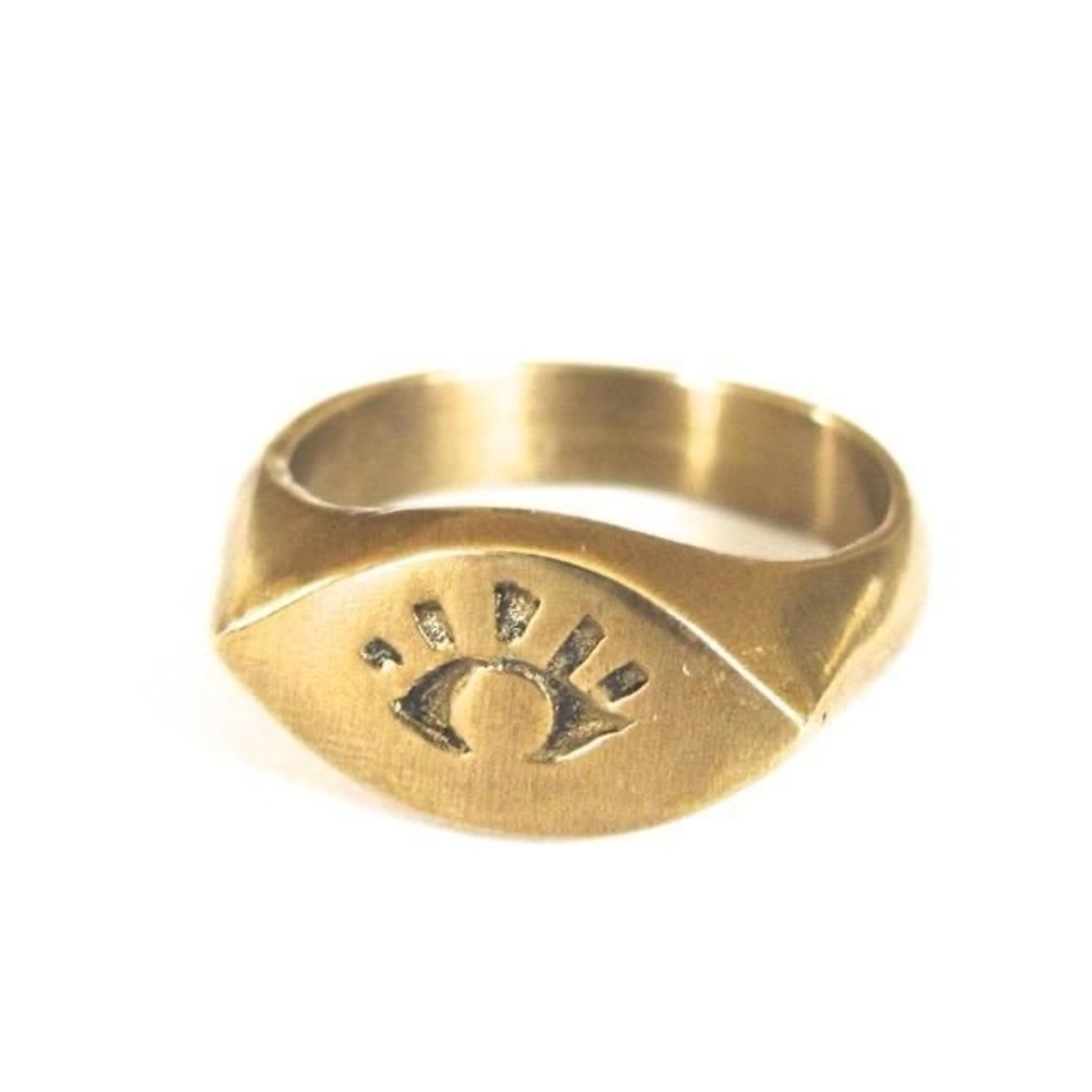 Marisa Mason Ojo Signet Brass Ring size 7